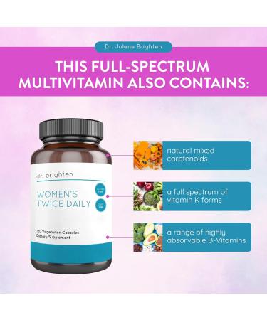 Dr. Brighten Women s Twice Daily Premium Women s Multivitamin Full-Spectrum with No Iron Unique Nutrients Higher B Vitamins 120 Capsules - Buy Online on GoSupps.com