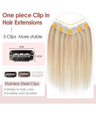 Benehair Clip in Human Hair Extensions One Piece Real Human Clip in Hair Extensions 14 Inches 55g Camel Mixed Light Blond Real Human Hair Extension Upgraded V Type Clip in Hair Extension for Women - Buy Online on GoSupps.com