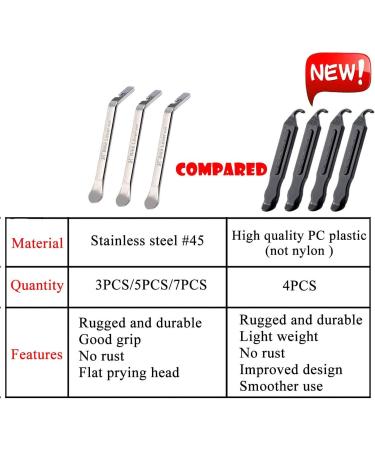 Tragoods Premium Stainless Steel Bicycle Tire Lever Set - 3 Pcs | Bike Tyre Spoon Iron Tool for Easy Tube Repair | Best Tire Changing Tool - Buy Online on GoSupps.com