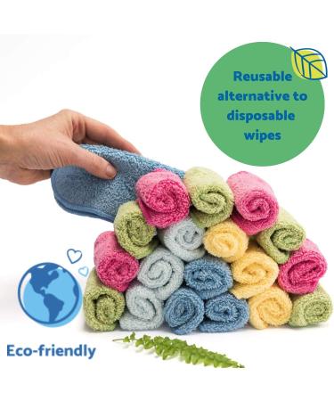 Rainbow Cotton Baby Wipes - 25 Eco-Friendly 15x15 cm Heavy Fabric Wipes for Gentle Care - Buy Online on GoSupps.com