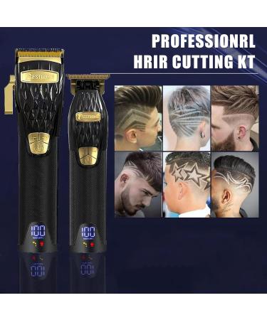 BESTBOMG Hair Clippers Men Professional Beard Trimmer with Rechargeable Base 5 Speed Cordless Electric Grooming Kits 6000RPM with LED Display and 2500mAh/2000mAh Built-in Battery(K38S+I38S) - Buy Online on GoSupps.com