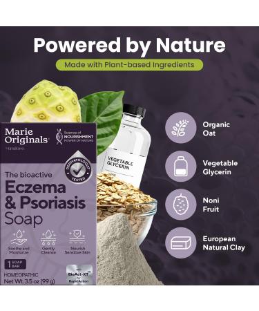 Marie Originals Eczema Face Soap Body Wash Bar All Natural Psoriasis Dermatitis Treatment for Dry Itchy Flaky Skin Relief Gentle Detoxifying Healing Anti-Itch Cleansing Skincare (Pack of 2) 3.50 Ounce (Pack of 2) - Buy Online on GoSupps.com