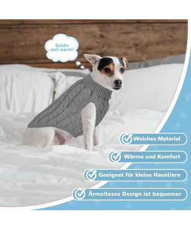 Cozy Winter Dog Sweater - Knitted Turtleneck Pullovers for Small & Medium Dogs/Cats | Warm Gray Pet Clothing - Buy Online on GoSupps.com