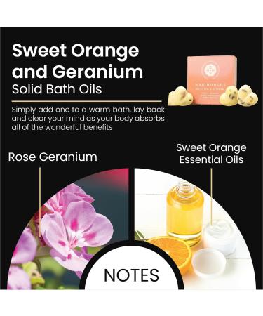 Sweet Orange and Geranium Solid Bath Melts 4x10g | Soothing Essential Oils | Edinburgh Skin Care Co - Buy Online on GoSupps.com