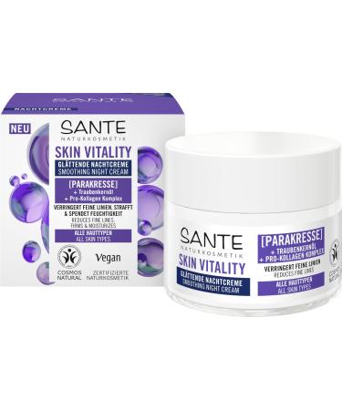 Sante Naturkosmetik SANTE Naturkosmetik Face Skin Vitality Regenerating Moisturizing Night Cream with Parac Watercress Grapeseed Oil & Pro-Collagen Anti-Wrinkle Night Care for All Skin Types 50