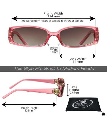 proSPORT Full Lens Reading Sunglasses for Women - Tinted Readers with Gold/Silver Lion Crest Medusa Emblem | NOT BIFOCAL | Sangria with Smoke 1.75X - Buy Internationally - Buy Online on GoSupps.com