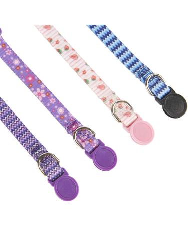 YUDOTE Cat Collars Pack of 2 Colorful Printed Basic Strong Girls Cat Collar Quick Release with Removeable Bell Pink Purple 19-28cm (Pakc of 2) Pink+Purple - Buy Online on GoSupps.com