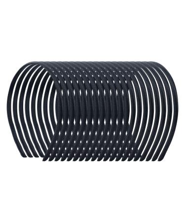 20 Pack Women's Black Satin Fabric Covered Headbands - DIY Hair Hoop Holder Clasp Accessory Set - Buy Online on GoSupps.com