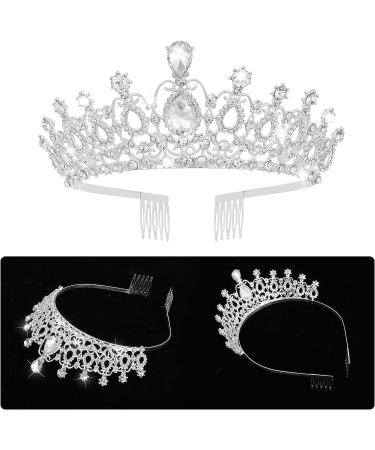 Sibba Rhinestone Crystal Tiara Comb - Bridal Wedding Princess Headwear | Silver Heart Crown for Bridesmaid, Prom, Birthday Party - Buy Online on GoSupps.com