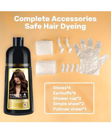 Buy Hair Dye Shampoo for Men & Women - Dark Brown 500ml | Ammonia-Free Natural Herbal Gray Hair Coverage - Buy Online on GoSupps.com