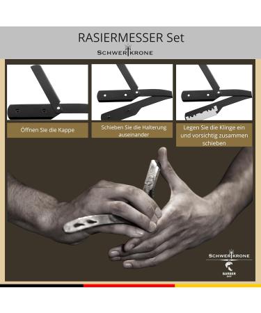 Schwertkrone Black Premium Stainless Steel Razor with 100 Derby Blades & Case - International Shipping Available - Buy Online on GoSupps.com