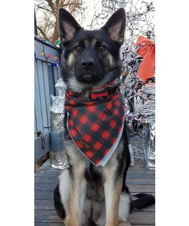 Lionet Paws Dog Bandana - Red & Green Checked Triangular Scarf for Small Medium & Large Dogs - Pack of 1 - Buy Online on GoSupps.com