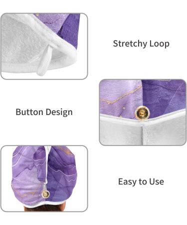 Purple Gold Marble Hair Towel 2 Pack | Super Absorbent Quick Dry Turbans for Women & Girls - Buy Online on GoSupps.com