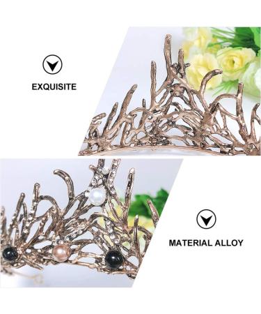 Lurrose Vintage Baroque Crown Tiara for Brides | Rhinestone Pearl Headband | Elegant Wedding Headdress - Buy Online on GoSupps.com