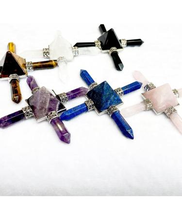 Natural Stone Pyramid Hexagonal Column Ornament Ornament White Crystal silver - Buy Online on GoSupps.com