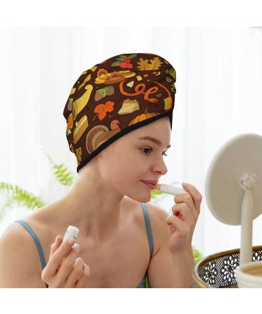 Thanksgiving Microfiber Hair Towel - Soft Super Absorbent Hair Wrap for Women's Long Curly & Thick Hair - Buy Online on GoSupps.com