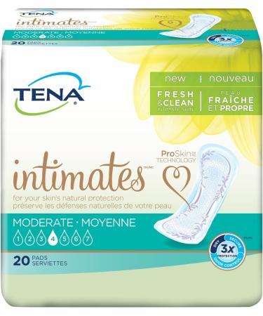 Tena Incontinence Pads for Women, Moderate, Regular, 20 Count - 4 Pack