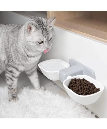 Anti-Spill Elevated Cat Food and Water Bowls Set - Wall Mounted Hanging Cat Bowls for No Vomiting, Dishwasher Safe - Buy Online on GoSupps.com
