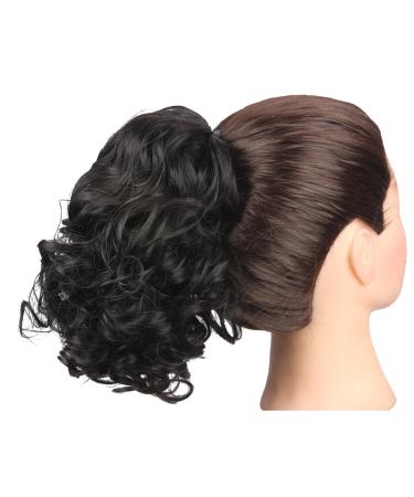 Riyang Women's Medium Long Curly Synthetic Ponytail Hair Extensions - Black | Premium Drawstring Hairpiece for Instant Volume and Style - Buy Online on GoSupps.com