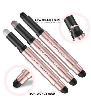 FOCALLURE 3 Pcs Eyeshadow Sticks Set - Shimmer & Matte Crayons with Blending Sponge Brush - Buy Online on GoSupps.com
