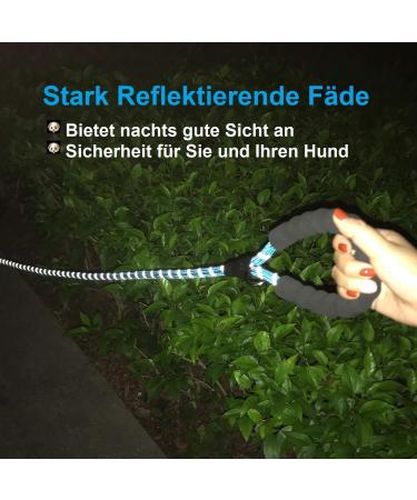 1.8m Thick Dog Leash with Padded Handle - Strong Reflex Seams for Night Safety | Suitable for All Dog Sizes - Blue 180x1.2 cm - Buy Online on GoSupps.com
