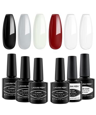 Lagunamoon Gel Nail Polish Set 4 Colours Gel Polish Soak Off UV LED Manicure Set With Base Top Coat Requires Drying Under Nail Lamp-Oscar Collection Oscar Collection | Salon-Grade Polish