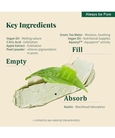 ALWAYS BE PURE Real Green Tea Pore Deep Cleanser 100ml (3.38oz) - Soothing Clay Pack to Foam Face Wash -Blackhead Remover Deep Pore Purifying Cleanser for Dry Skin Gentle Korean Skincare - Buy Online on GoSupps.com