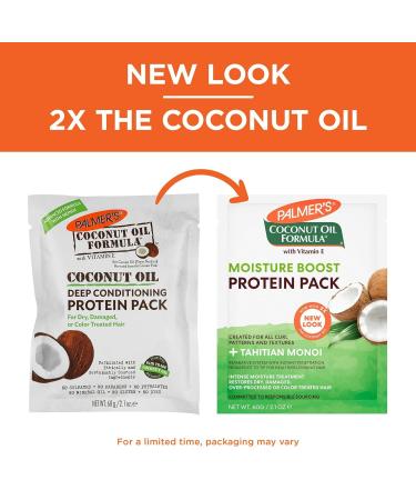 Palmers Coconut Oil Deep Conditioning Protein Pack - 4 x 2.1 Oz | Hydrate & Repair Hair - Buy Online on GoSupps.com