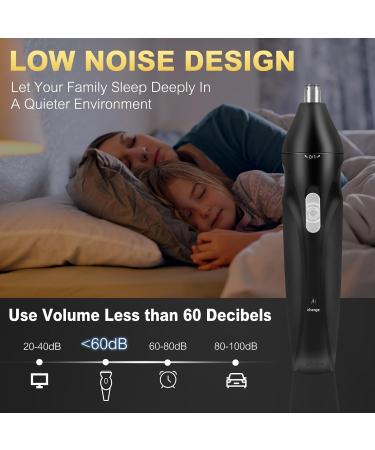 Gifnytee Nose and Ear Hair Trimmer | Professional Painless Facial & Eyebrow Clipper for Men & Women - Rechargeable Black & Blue FR909 - Buy Online on GoSupps.com