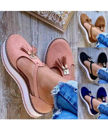 Buy Women's Gray Platform Sandals with Tassel & Buckle - Vintage Beach Espadrilles - Buy Online on GoSupps.com