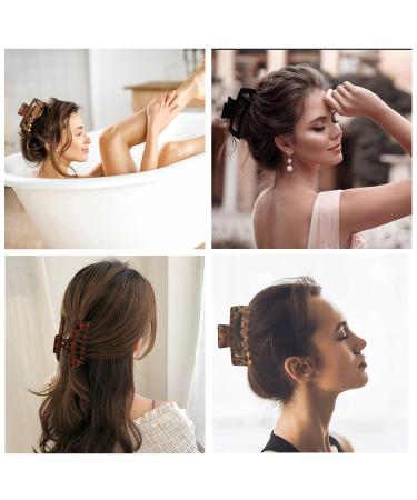 OWIIZI Big Claw Clips for Thick Hair - Matte Leopard, 4.1 Inch, Non-Slip Strong Hold, Jumbo Clips for Women, 4-Pack (Color 001) - Buy Online on GoSupps.com