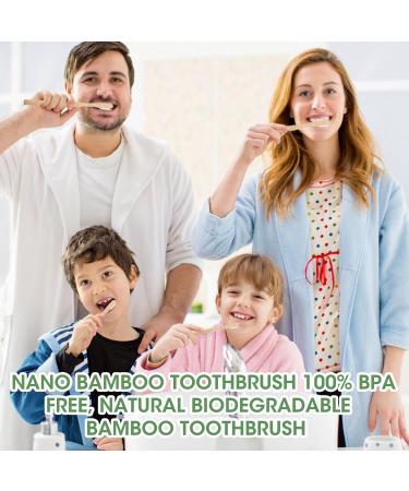 4-Piece Nano Bamboo Toothbrush Set - BPA-Free Extra Soft Bristles Vegan & Eco-Friendly for Sensitive Gums - Travel & Home Use (2 Black 2 White) - Buy Online on GoSupps.com