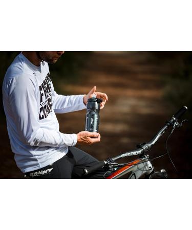 Zefal Sense Soft No Mud Bicycle Bottle - 800ml BPA-Free MTB Water Bottle with Mud Protection - Smoke Black - Buy Online on GoSupps.com