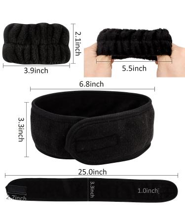 9 PCS Spa Facial Headbands and Wrist Bands Set - Adjustable Hairband for Shower Skincare Makeup - White, Gray, Black - Buy Online on GoSupps.com