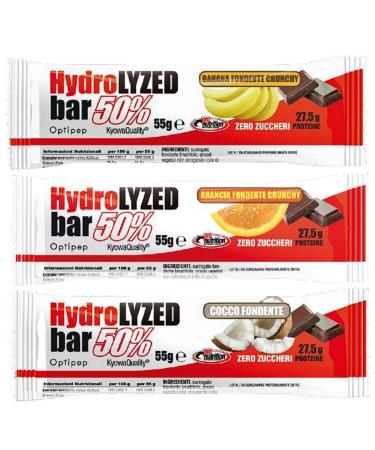 HYDROLYZED BAR 50% 55 G BAR - zero sugar protein bars (FONDENT-CREAM CARAMEL BOX OF 24 BARS) FONDENTE-CREAM CARAMEL 24 Unit