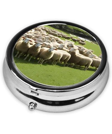 Sheep & Lambs Mini Round Pill Box | 3 Compartment Travel Organizer | Portable Pill Case for Home & Office - Buy Online on GoSupps.com