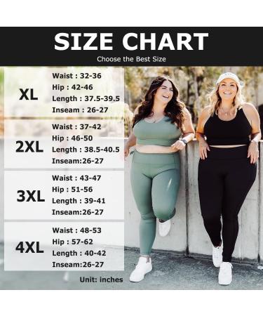 3 Pack XX-Large Plus Size Leggings with Pockets for Women - High Waist Tummy Control, Workout Yoga Pants in Black - NEW YOUNG - Buy Online on GoSupps.com