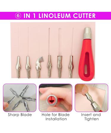 WerkWeit 12PCS Rubber Carving Blocks Linoleum Block with Cutter Tools Stamp Making Kit - Buy Online on GoSupps.com