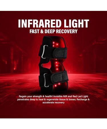 Adjustable Red Light Therapy Knee Brace Wrap | Heating & Near Infrared for Joint Support | Recovery Device for Men & Women - Buy Online on GoSupps.com