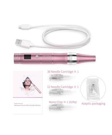 PELCAS Electric Cordless Microneedling Pen | 3 Replacement Cartridges | Adjustable 0.25mm Microneedle Dermapen | Easy Home Use (Pink) - Buy Online on GoSupps.com