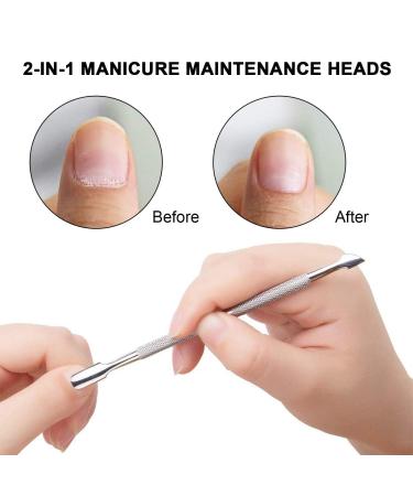 NICEMOVIC Pro Cuticle Pusher & Spatula 2-Sided Stainless Steel Tool for Gel Nail Polish Removal International Shipping Available - Buy Online on GoSupps.com