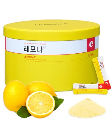 LEMONA Official Vitamin C Powder 500mg Korean Supplements Immune Support B6 B2 On-The-Go Packets Vitamin Healthy Living Easy to Take Daily Energy Boost Korean Food Snacks Lemon (120Sticks)
