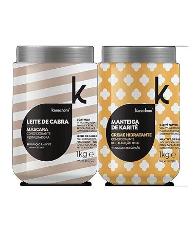kanechom Classics - Goat Milk & Karite Butter Restoration Masks Set (2 x 1000g) - 35.27 Oz - Buy Online on GoSupps.com