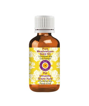 Deve Herbes Pure Meadowfoam Seed Oil (Limnanthes alba) 100% Natural Therapeutic Grade Cold Pressed 50ml (1.69 oz)