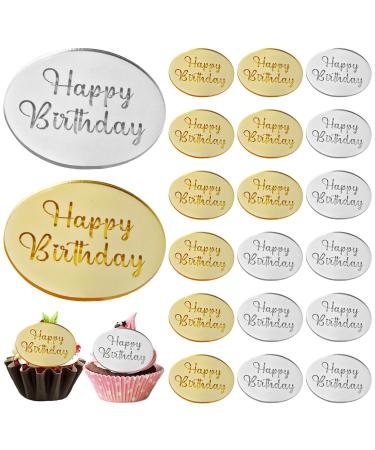 20pcs 2inch Acrylic Cake Topper Acrylic Blanks Birthday Cake Toppers for Birthday Party Cake Decoration Supplies