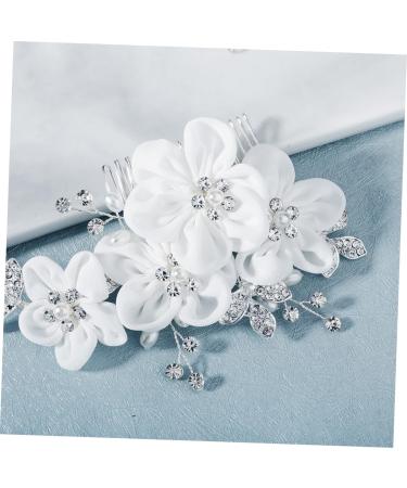 MAGICLULU Chiffon Comb Veil Hair Combs The Flowers European and American Handmade Hair Combs Bridal Headdress Bridal Comb Tiara Accessories Wedding Bride - Buy Online on GoSupps.com