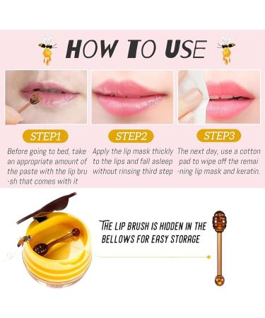 Honeybalm Lip Balm Bee Balm Lip Balm Honey Pot Propolis Lip Mask Moisture Lip Balm for Dry Cracked Lips Bee Wax Lip Balm Lip Scrub Exfoliator with Lip Brush for Dark Lips (Propolis+Strawberry) - Buy Online on GoSupps.com