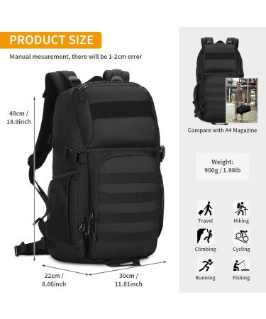 Vinbagge Molle Tactical Backpack for Men - 45L Waterproof Hiking & School Daypack - Durable 900D Nylon Multi-Use Bags - Buy Online on GoSupps.com