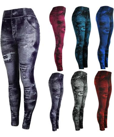 TRENDINAO Women's Plus Size Camo Print Leggings | Curve Slim Elastic Tights Pants - Small Gray - Buy Online on GoSupps.com