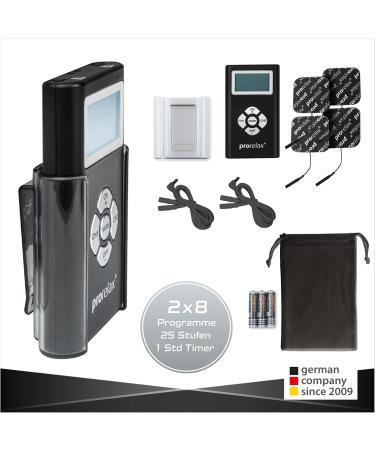 Prorelax Tens/Ems Duo Blackline | Electrotherapy Device for Chronic Pain & Muscle Building | Dual Therapy Massage Device for Tension Relief - Buy Online on GoSupps.com